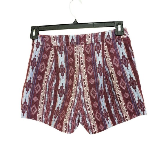 HOLLISTER Maroon Knit Tapestry Shorts BOHO Southwest Juniors Size 1 Festival - Picture 2 of 4